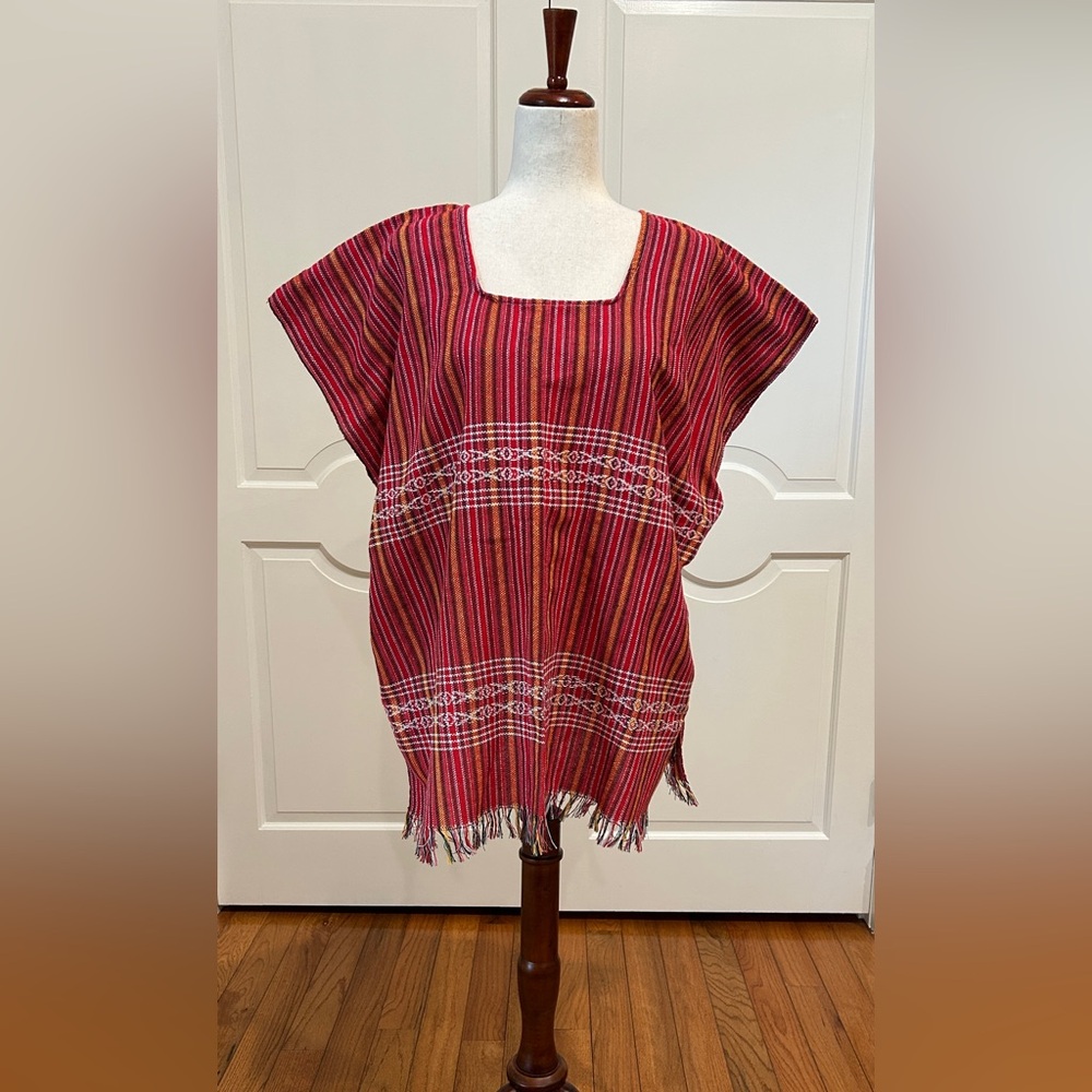 Multicolor Treadle Loom blouse made in Oaxaca Mexico. Blusa deshilada!